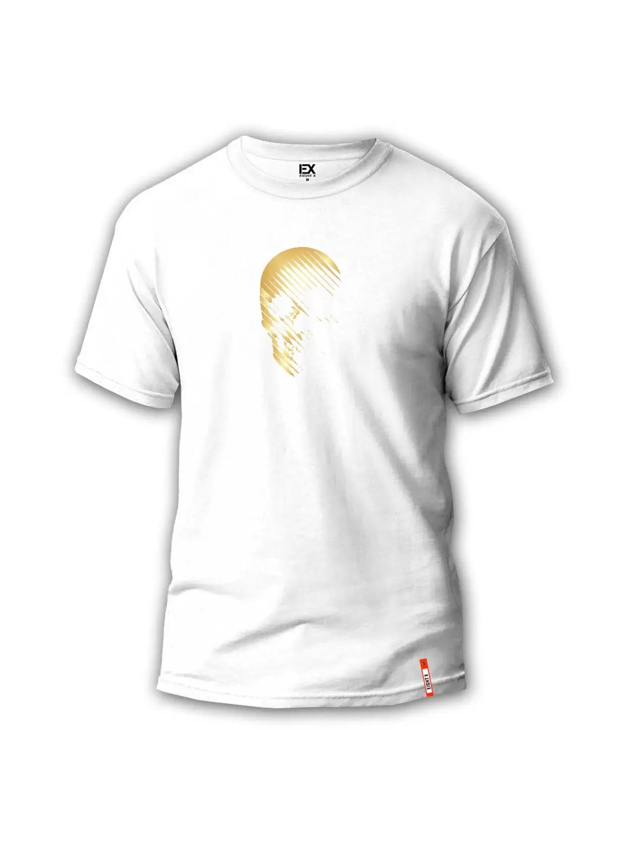 Faire,Eight X, Eight X White Gold Skull Puff Paint T-Shirt, White, Extra Large-46-TagXL
