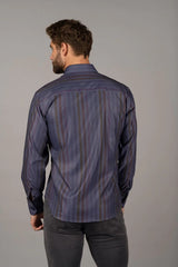 American Heritage Navy Striped Performance Stretch Shirt