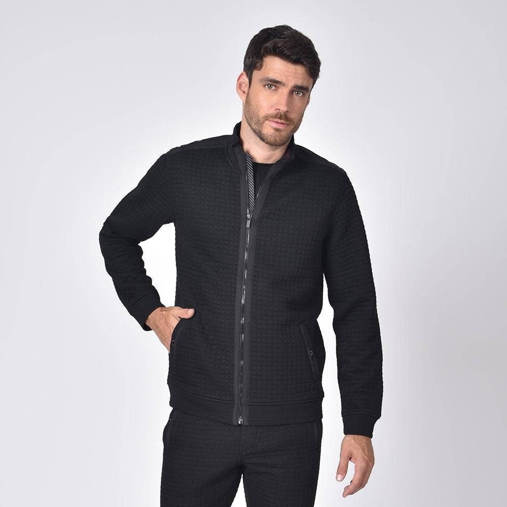 Faire,Eight X, Eight X Black Quilted Mock Neck Zip Up Jacket, Black, Large-46-TagL