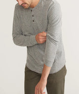 Marine Layer Heather Grey Long Sleeve Double Knit Henley