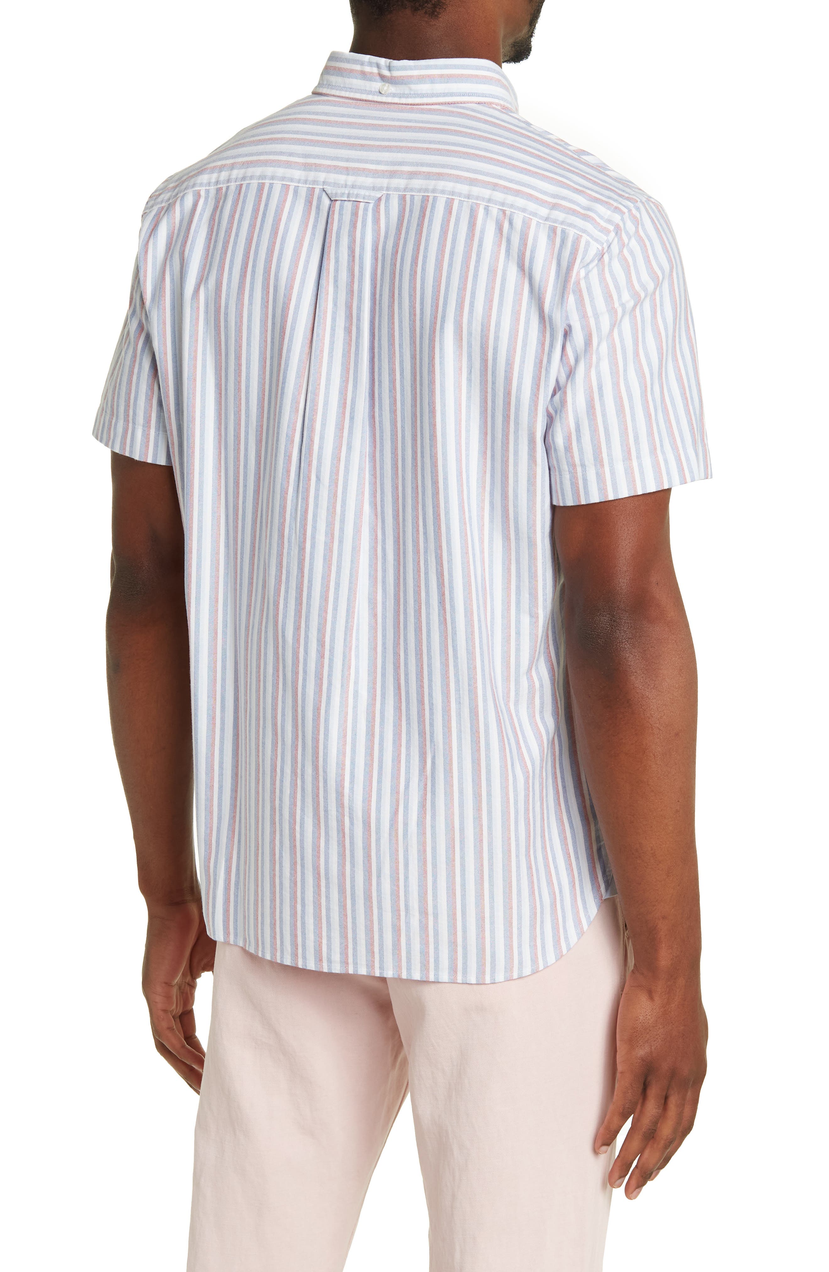 GLIT, Brooks Brothers White Multi Striped Shirt, White, Large-45-TagLMedium-42-TagM