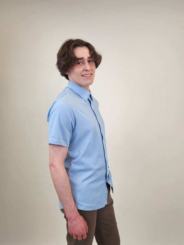 Projek Raw Light Blue Knit Short Sleeve Shirt