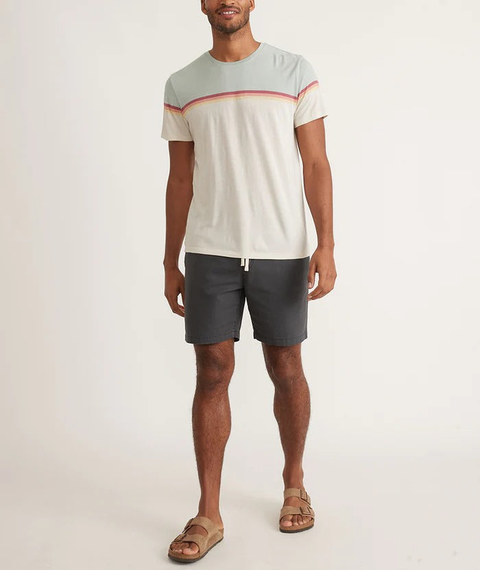 Wholesale,Marine Layer, Marine Layer Stripe Green/Antique White Crewneck Tee, Green, Extra Large-48-TagXLLarge-44-TagLMedium-42-TagMSmall-38-TagS