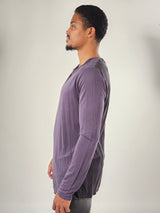 Reese De Luca Purple Long Sleeve T-Shirt with Back Contrast