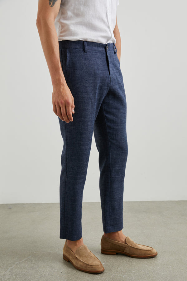 Rails Navy Straight Leg Cotton & Linen Blend Thomas Dress Pants