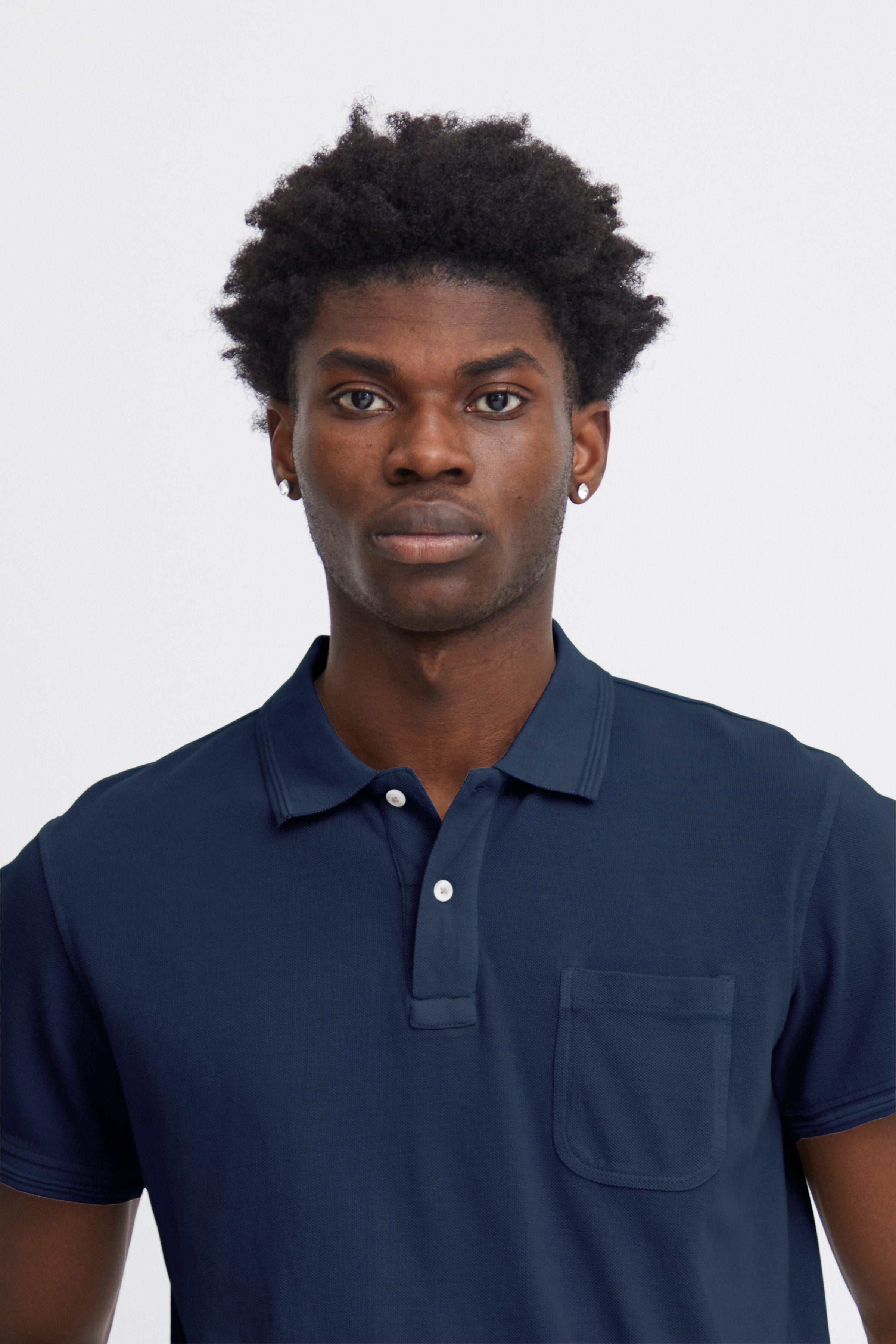 Wholesale,Blend, Blend Navy Short Sleeve Polo, Blue, Large-44-TagL