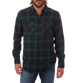PX Blue & Green Plaid Flannel Long Sleeve Button Up Shirt