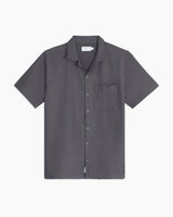 Onia Grey Seersucker Camp Collar Short Sleeve Button Up Shirt
