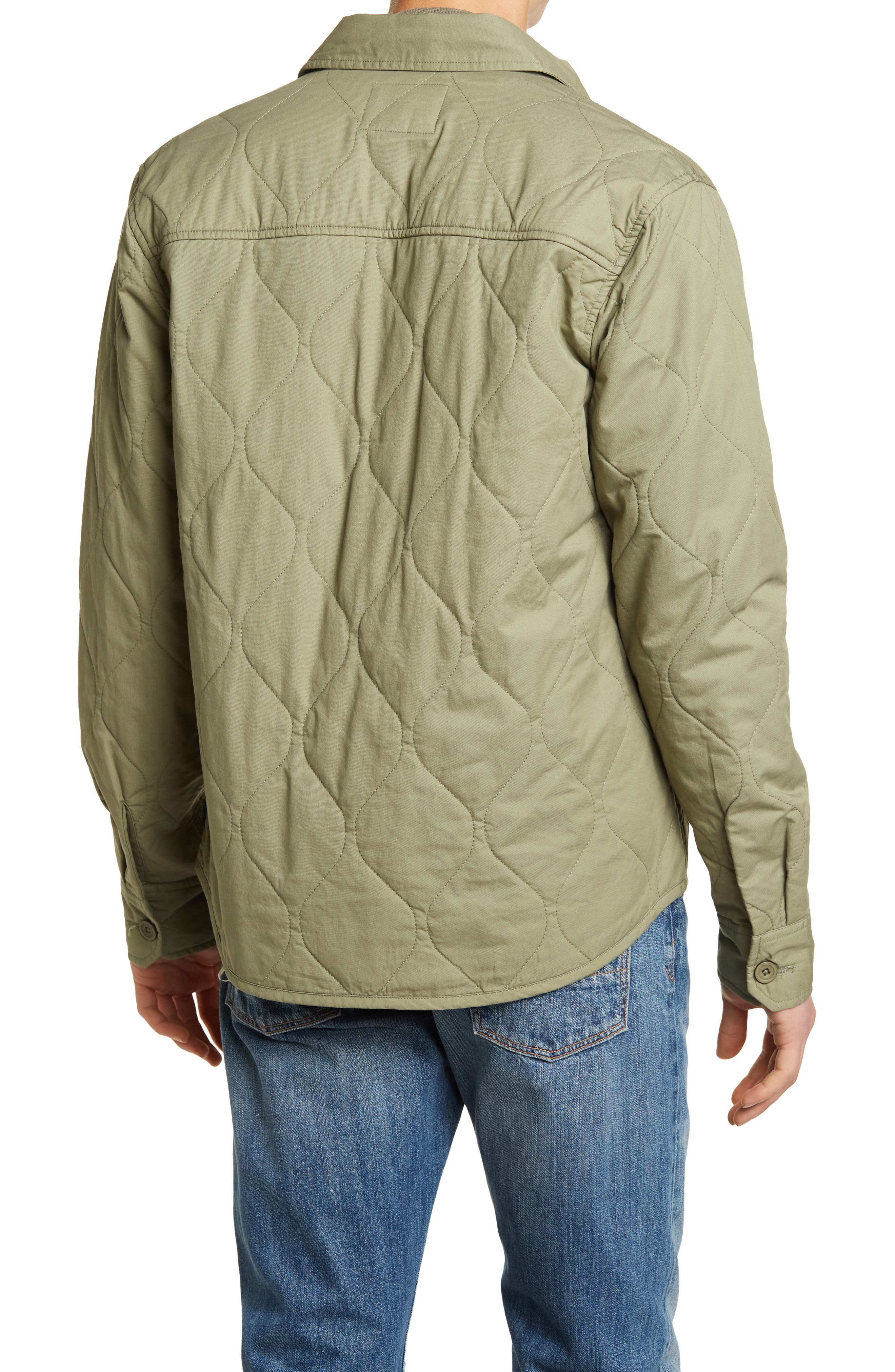 Nordstorm Rack,Lucky Brand, Lucky Brand Olive Quilted Shacket, Green, Small-42-TagS