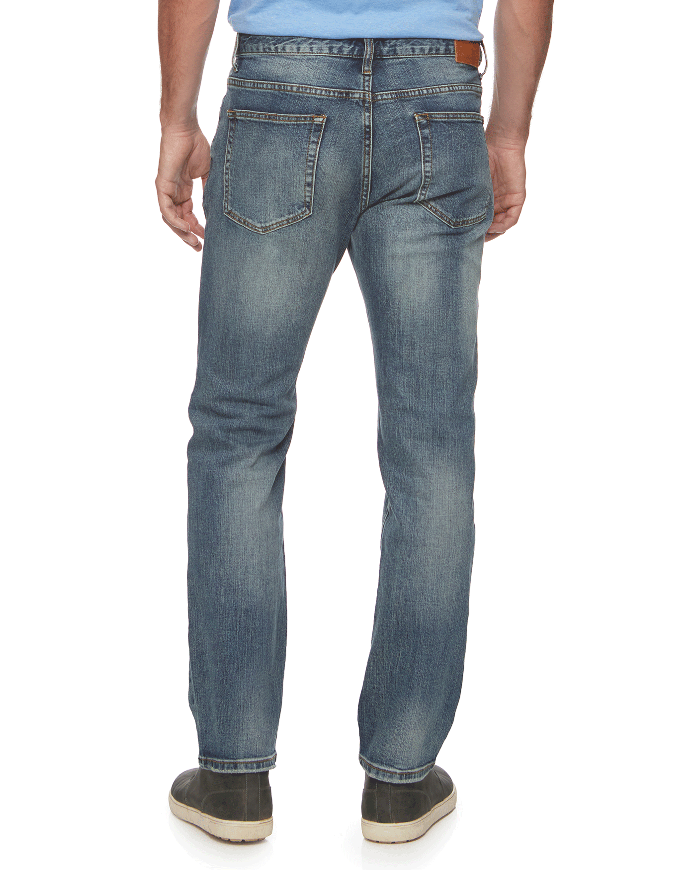 Wholesale,Flag & Anthem, Flag & Anthem Blue Medium Wash Jean Straight Denim Pant, Blue, 35W-32L-TagL