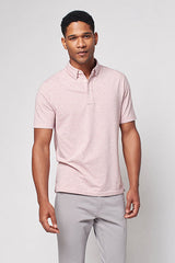 Faherty Pink Stripe Knit Short Sleeve Movement Polo