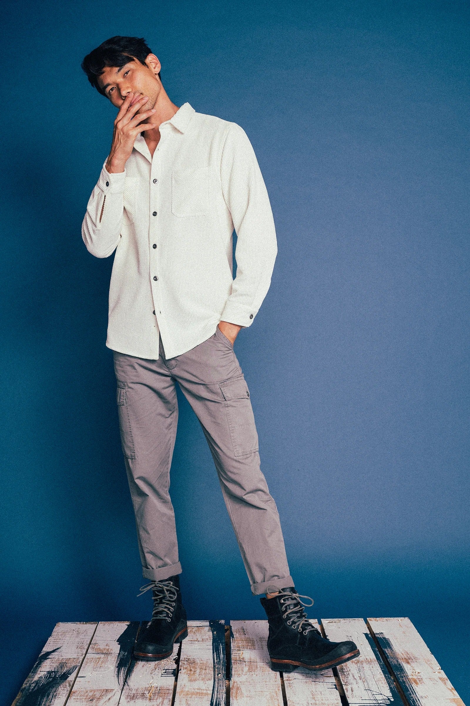 Faire,RNT 23, Original Paperbacks Ivory Corduroy Long Sleeve Shirt, Cream, Extra Extra Large-50-TagXXLLarge-46-TagLMedium-44-TagMSmall-42-TagSExtra Large-48-TagXL