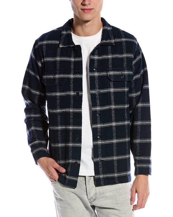 Slate & Stone Blue/White Heavy Flannel Shirt Jacket