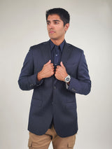 Suitsupply Navy Pinstripe 2 Button Double Vent Blazer