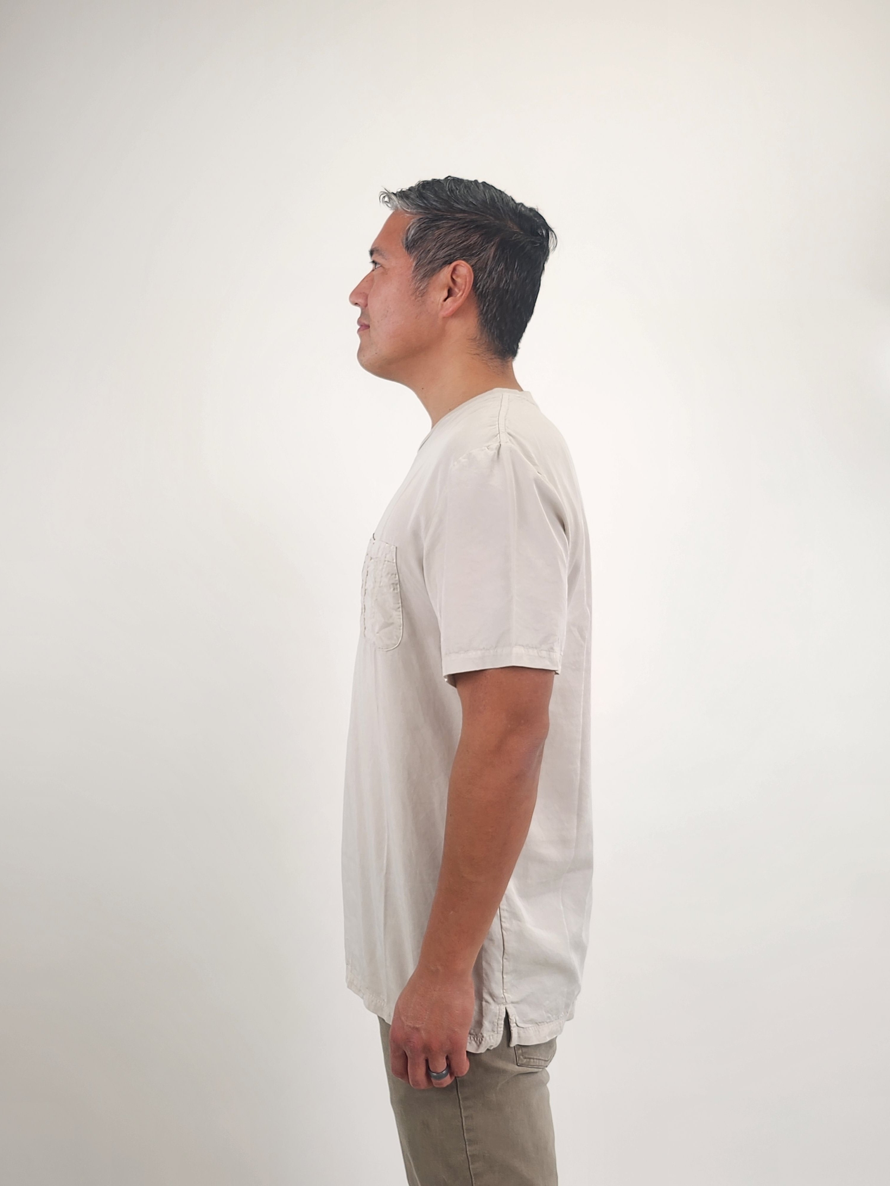 Wholesale,Reesedeluca, Reese De Luca Tan T-Shirt with Chest Pocket, Tan, Medium-44-TagM