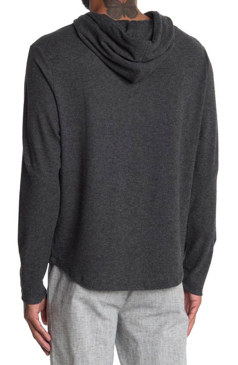 PTO Dark Grey Heather Curved Hem Pullover Hoodie