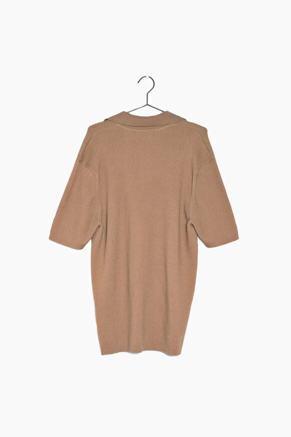 Faire,Common Market, Common Market Tan Relaxed Fit Short Sleeve Polo, Tan, Medium-40-TagM