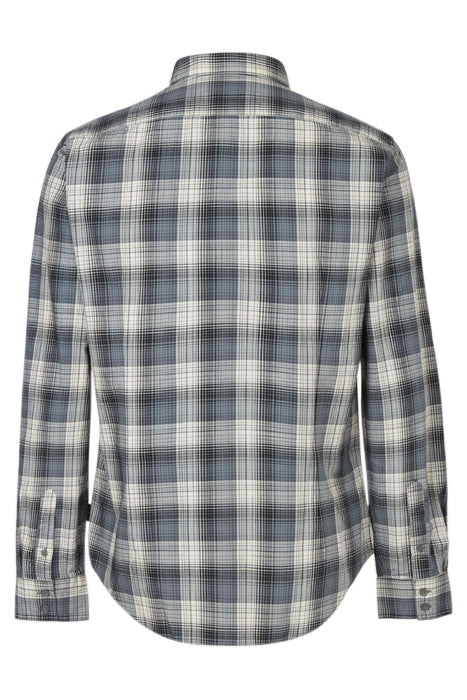 Otrium,John Varvatos, John Varvatos Grey Plaid Button Up Shirt, Grey, Medium-42-TagM