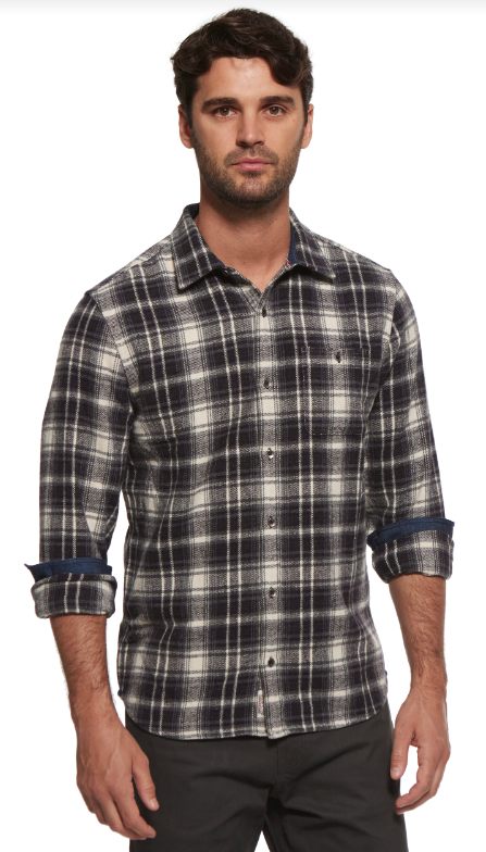 Flag and Anthem Grey/Cream Plaid Flannel Shirt