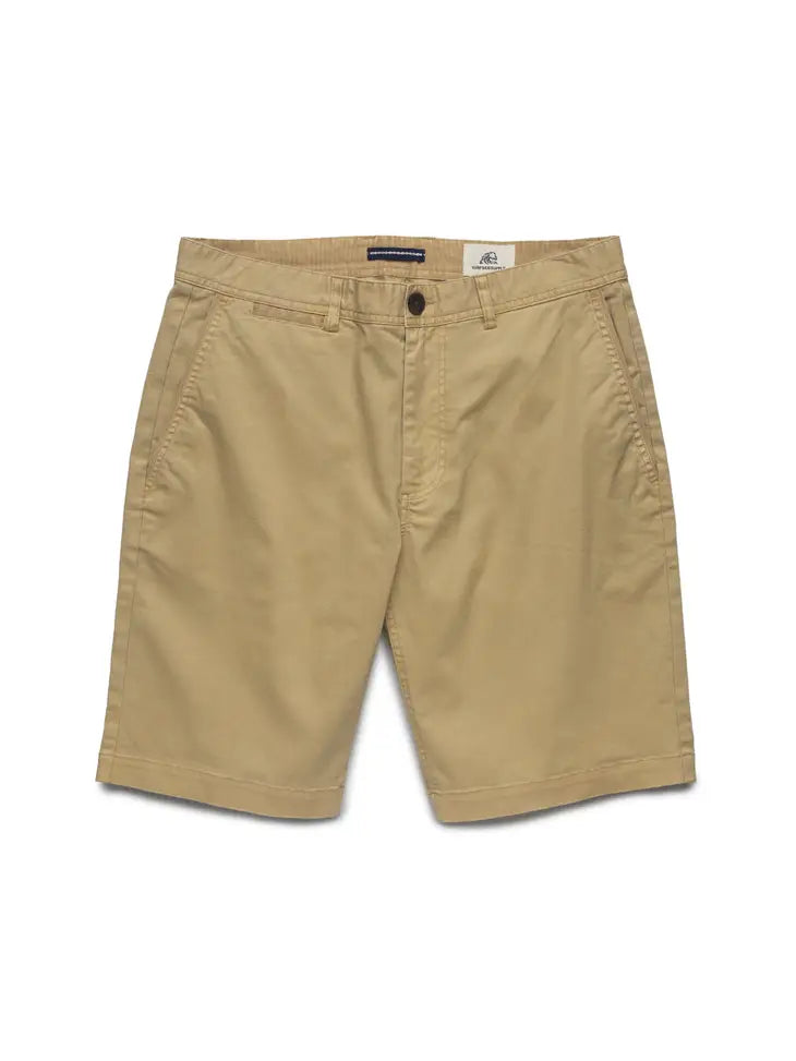 Surfside Supply, Surfside Supply Khaki Garment Washed Flat Front Short 9.5
