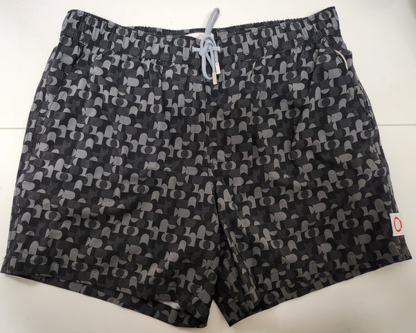 Public Beach Black Geo Print Shorts 6" with Compression Liner