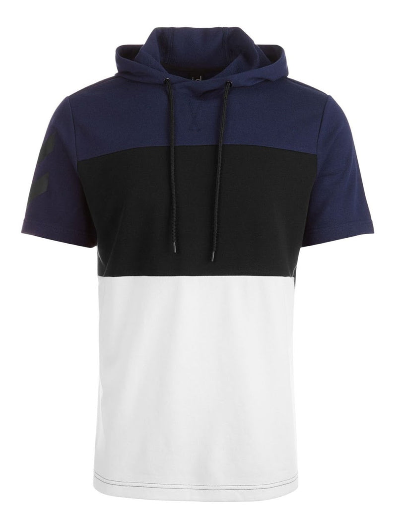Ideology Navy, Black and White Colorblock Shortsleeve Hoody