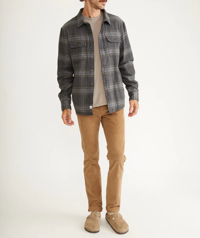 Wholesale,Marine Layer, Marine Layer Grey Plaid Long Sleeve Signature Lined Camping Shirt, Grey, Medium-45-TagM