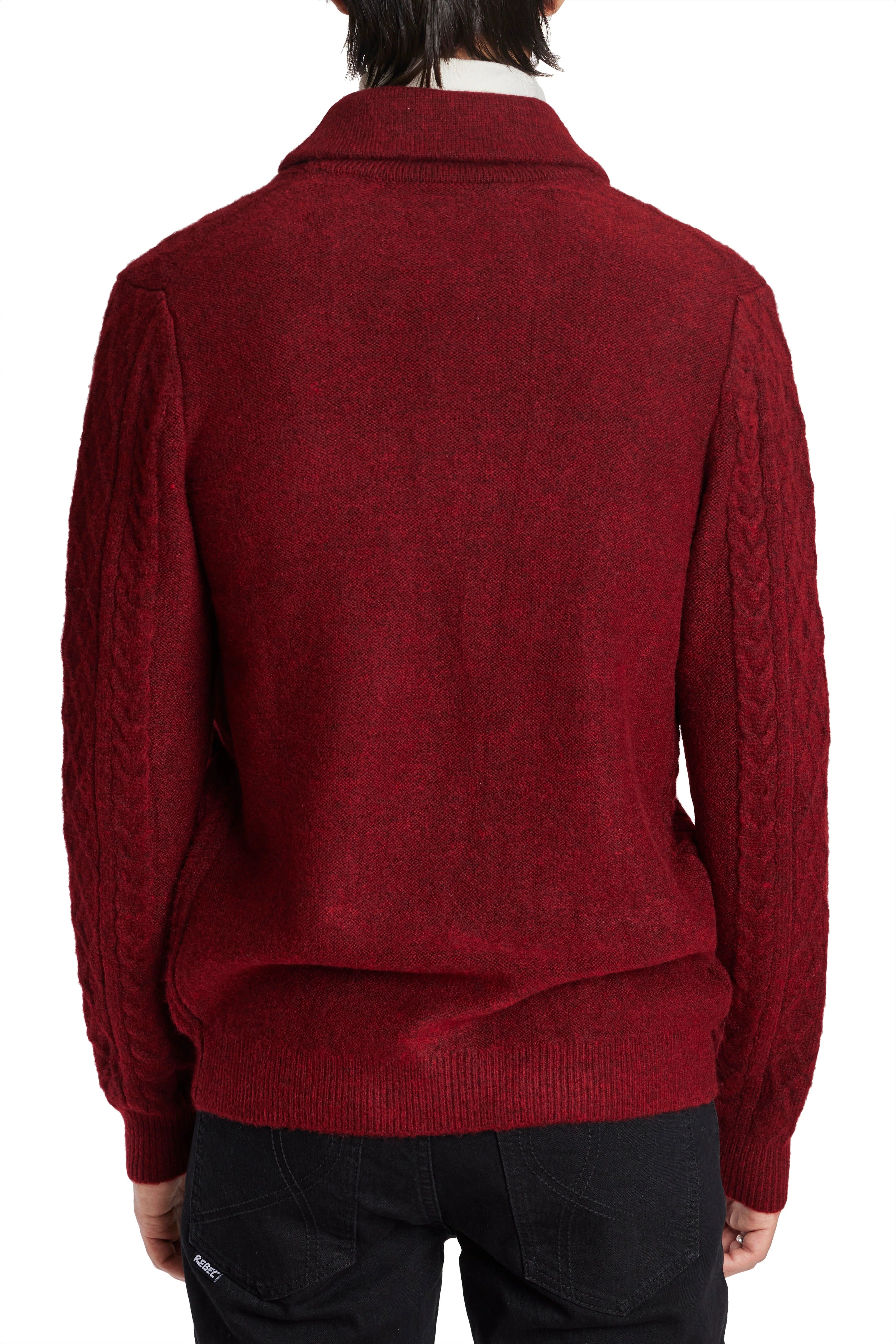 Other,Paisley & Gray, Paisley & Gray Maroon Toggle Wool-Blend Shawl Collar Cardigan, Red, Large-46-TagL