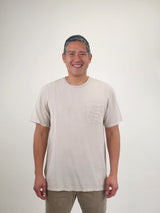 Reese De Luca Tan T-Shirt with Chest Pocket