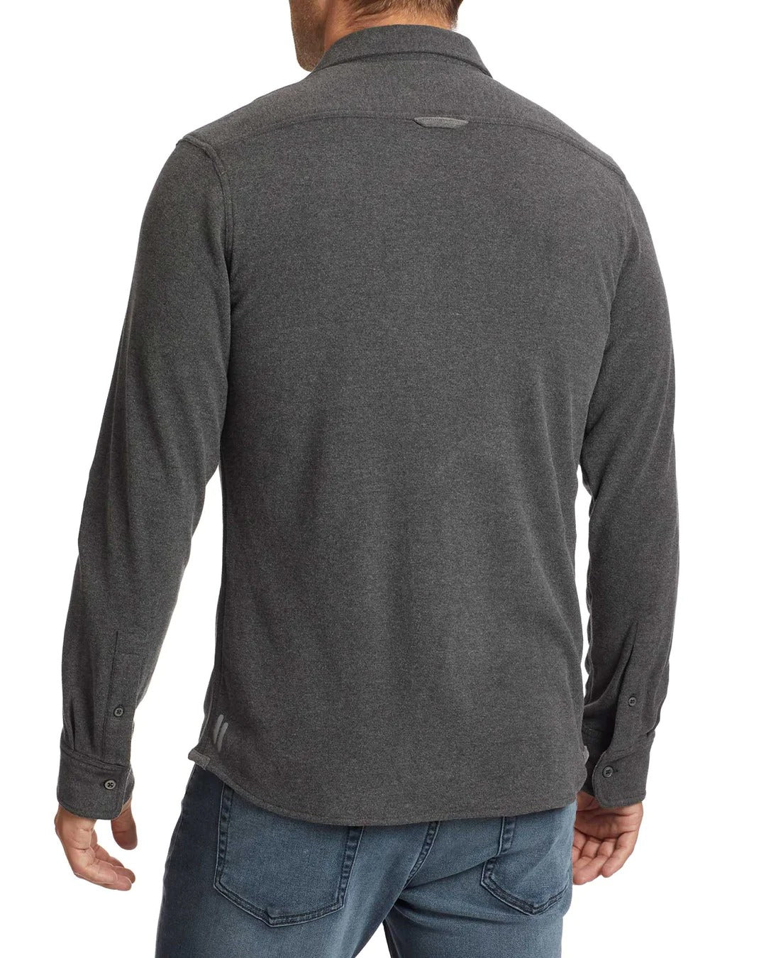 Wholesale,Flag & Anthem, Flag & Anthem Charcoal Knit Performance Flannel Shirt, Grey, Medium-43-TagM