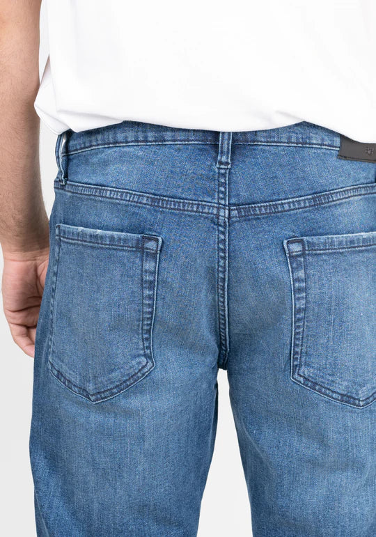 Wholesale,Brisk, Brisk Medium Blue Slim Straight Comfort Stretch Jeans, Blue, 33W-30L-Tag30