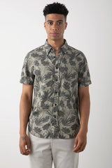 Rails Tan Jungle Print Short Sleeve Button Up Shirt