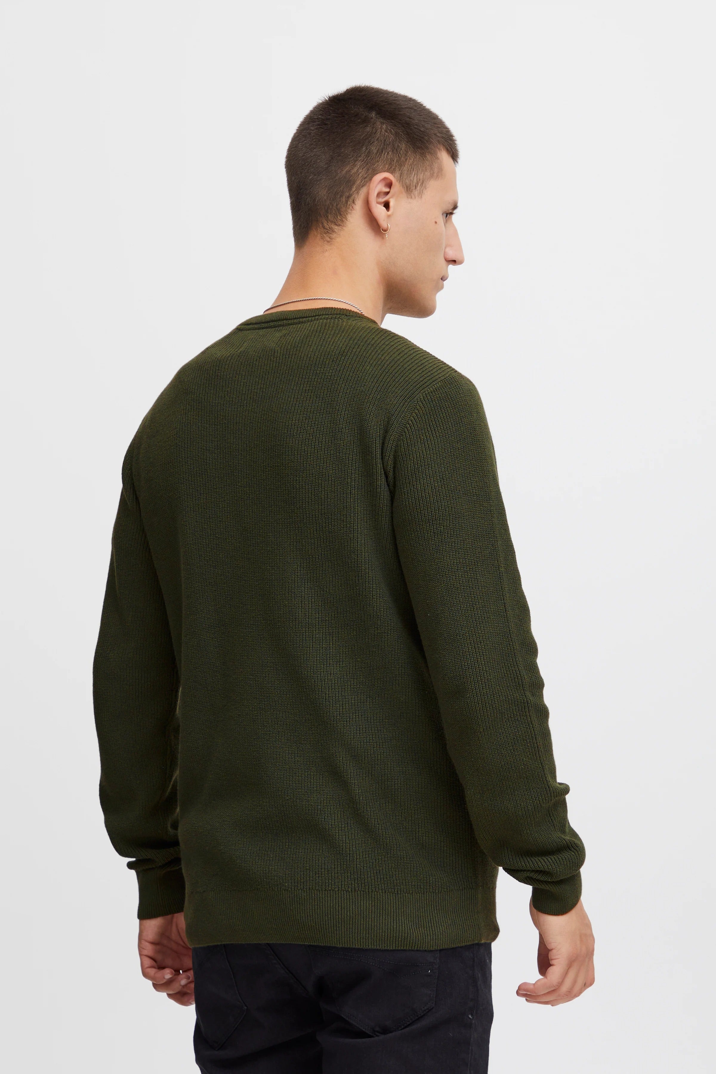 Other,Blend, Blend Dark Green Codford Knit Crewneck Sweater, Green, Small-38-TagSSmall-40-TagMLarge-44-TagXL