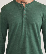 Marine Layer Pine Green Long Sleeve Double Knit Henley