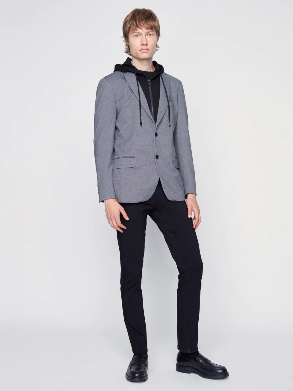 Wholesale,Projek Raw, Projek Raw Grey with Black Removable Hood Knit Blazer, Grey, Extra Large-48-TagXL