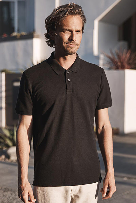 Outerknown Black Short Sleeve Polo