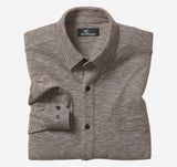 Johnston & Murphy Brown Knit Textured Long Sleeve Button Up Shirt