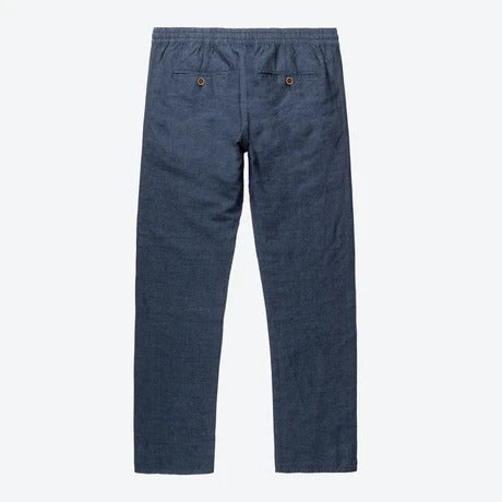 Public Beach Navy Linen Blend Drawstring Pant