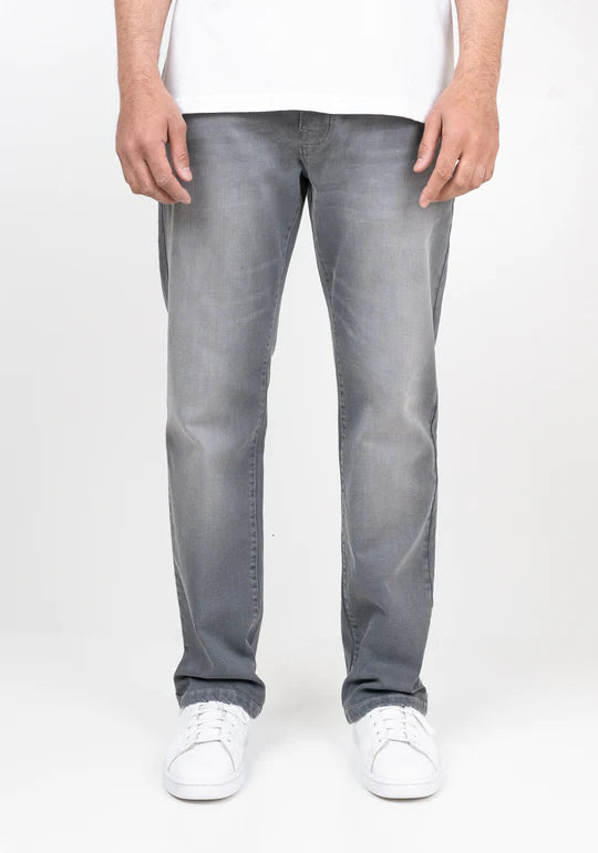 Brisk Light Grey Straight Comfort Stretch Jeans
