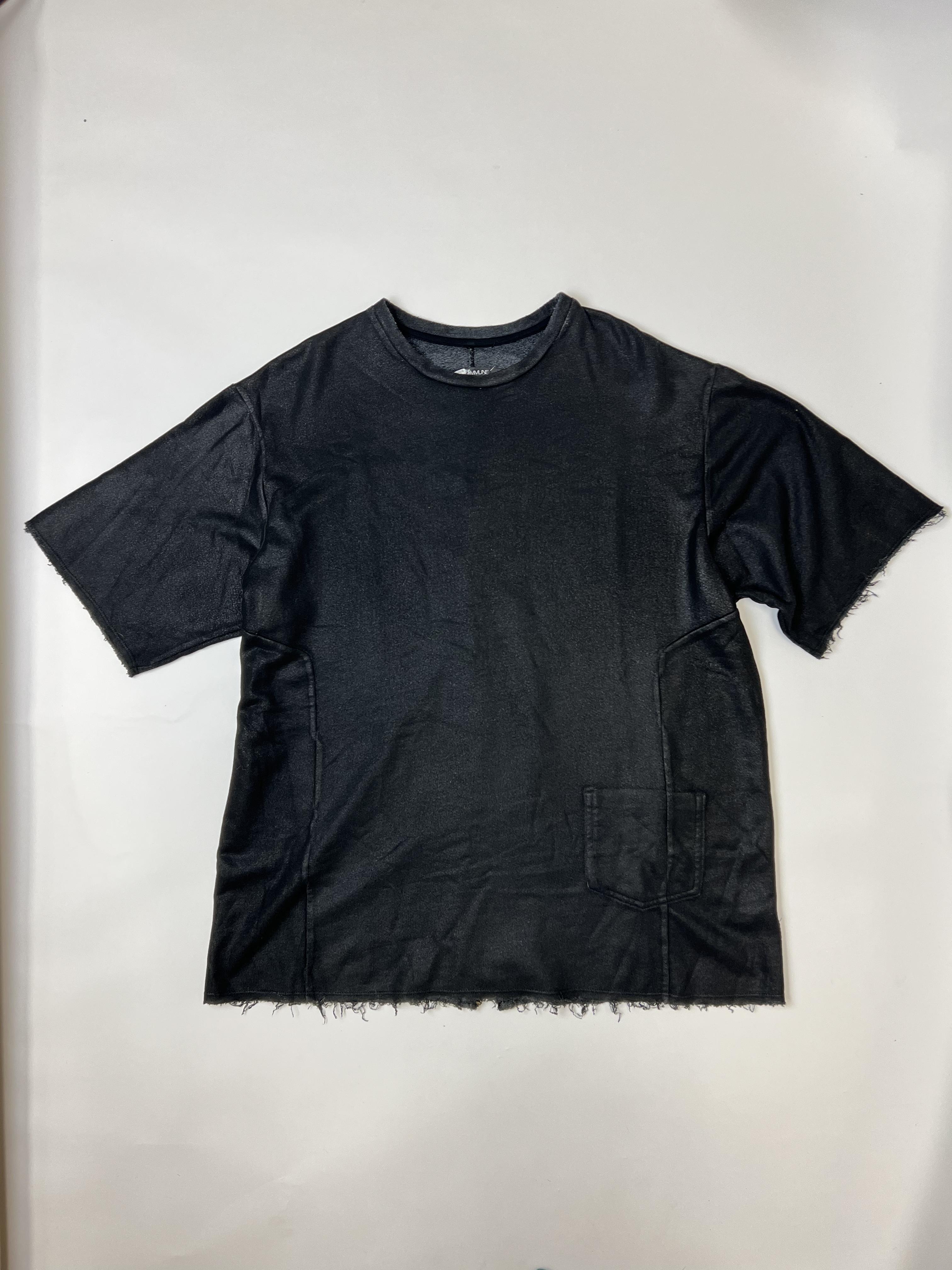 Wholesale,Reesedeluca, Reese De Luca Black Shiny Short Sleeve Sweatshirt with Slit Back Detail, Black, Extra Large-48-TagS