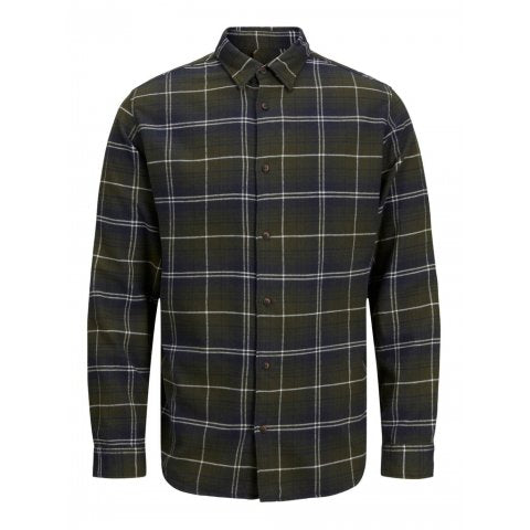 Jack & Jones Dk Green/Navy Plaid Flannel