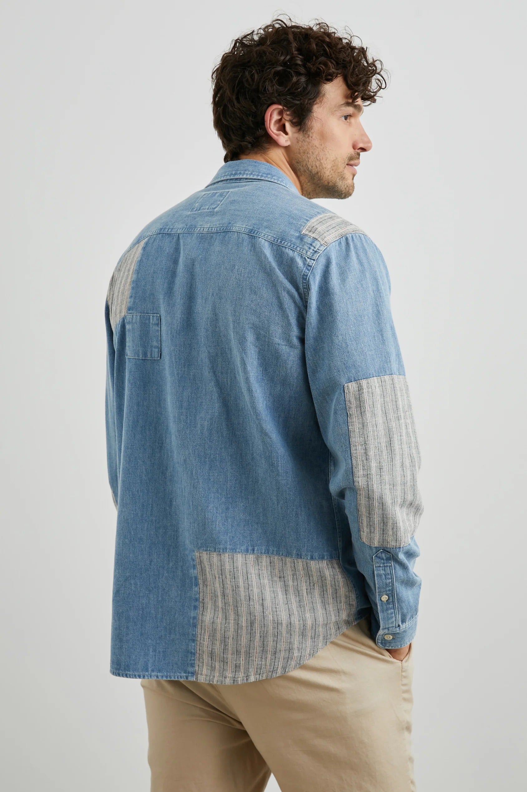 Wholesale,Rails, Rails Indigo Patchwork Larsen Shirt, Blue, Large-46-TagL