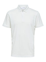 Selected Homme White Half Zipper Short Sleeve Polo