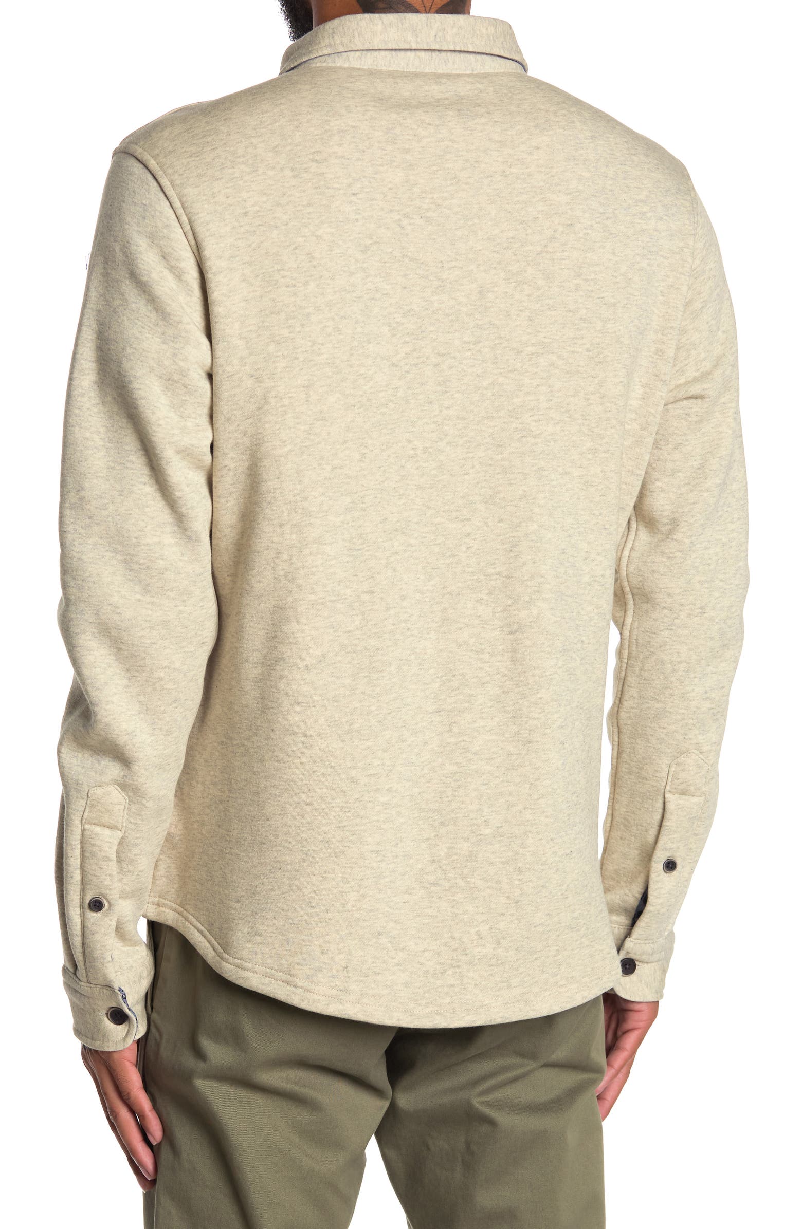 Nordstrom Rack, Tailor Vintage Oatmeal Heather Fleece Knit Shacket, Cream, Small-41-TagS