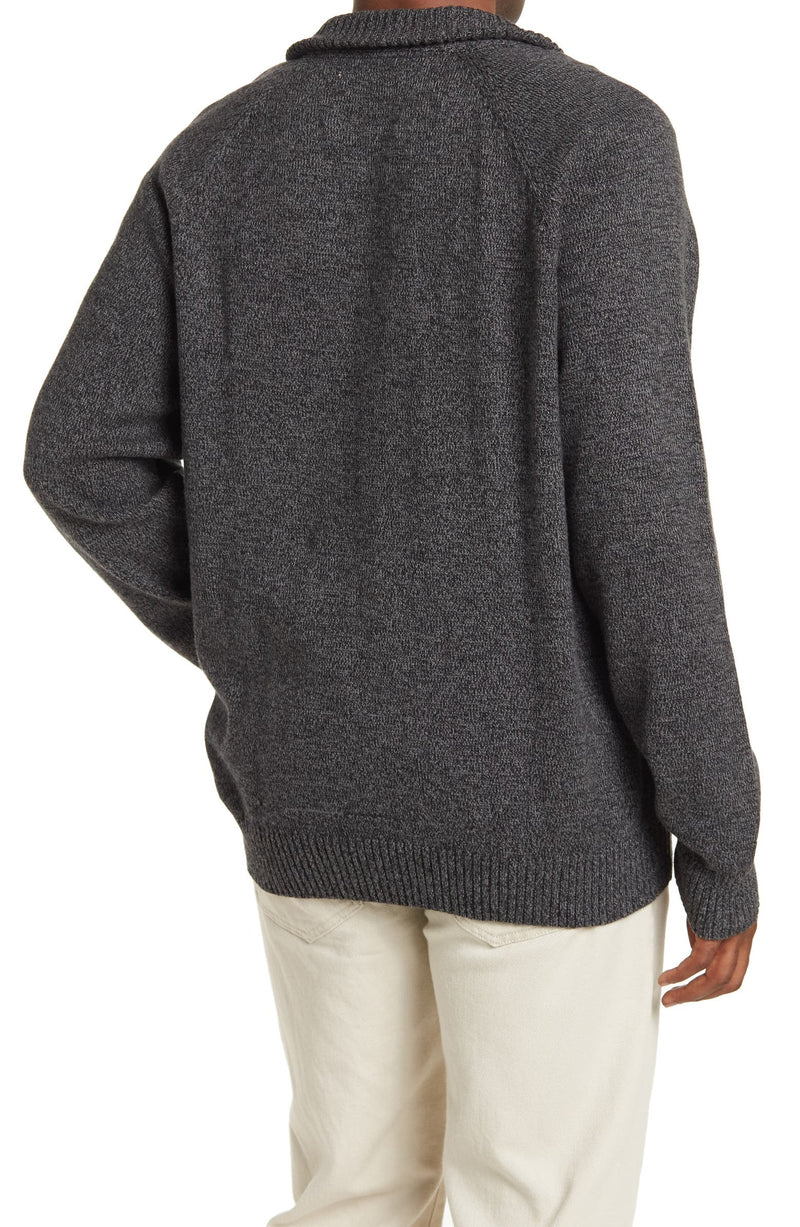 WEATHERPROOF Charcoal Grey Half Zip Pullover Sweater