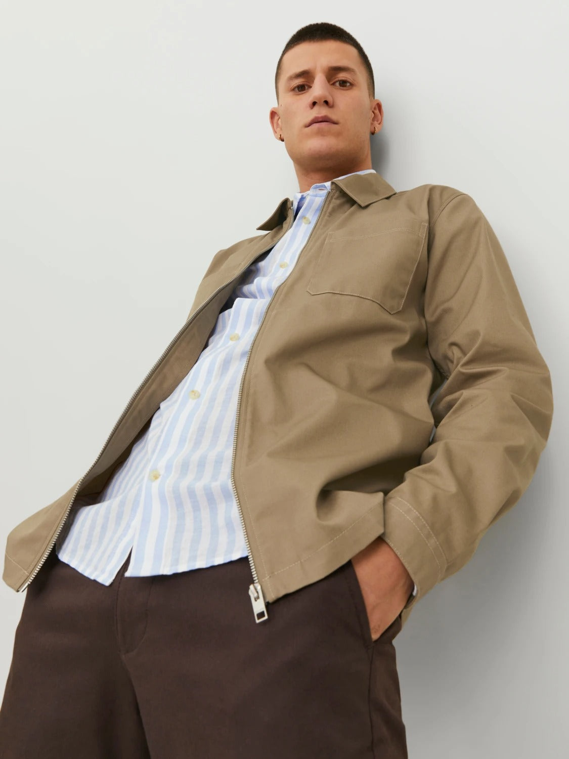 Wholesale,Jack & Jones, Jack & Jones Tan Full Zip Jacket, Tan, Large-48-TagXL