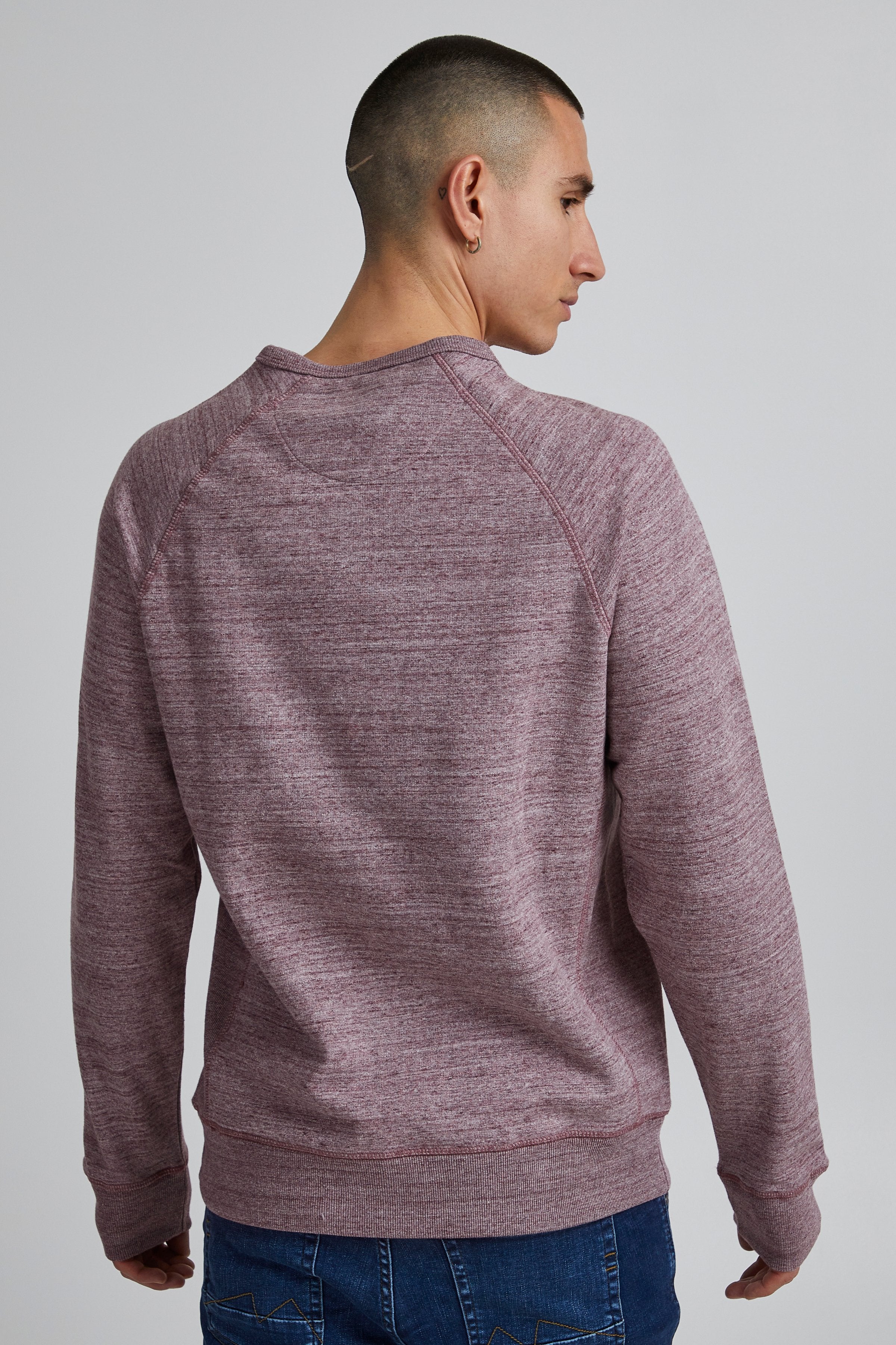 Other,Blend, Blend Wine Red Heather Crewneck Sweatshirt, Purple, Large-46-TagXL