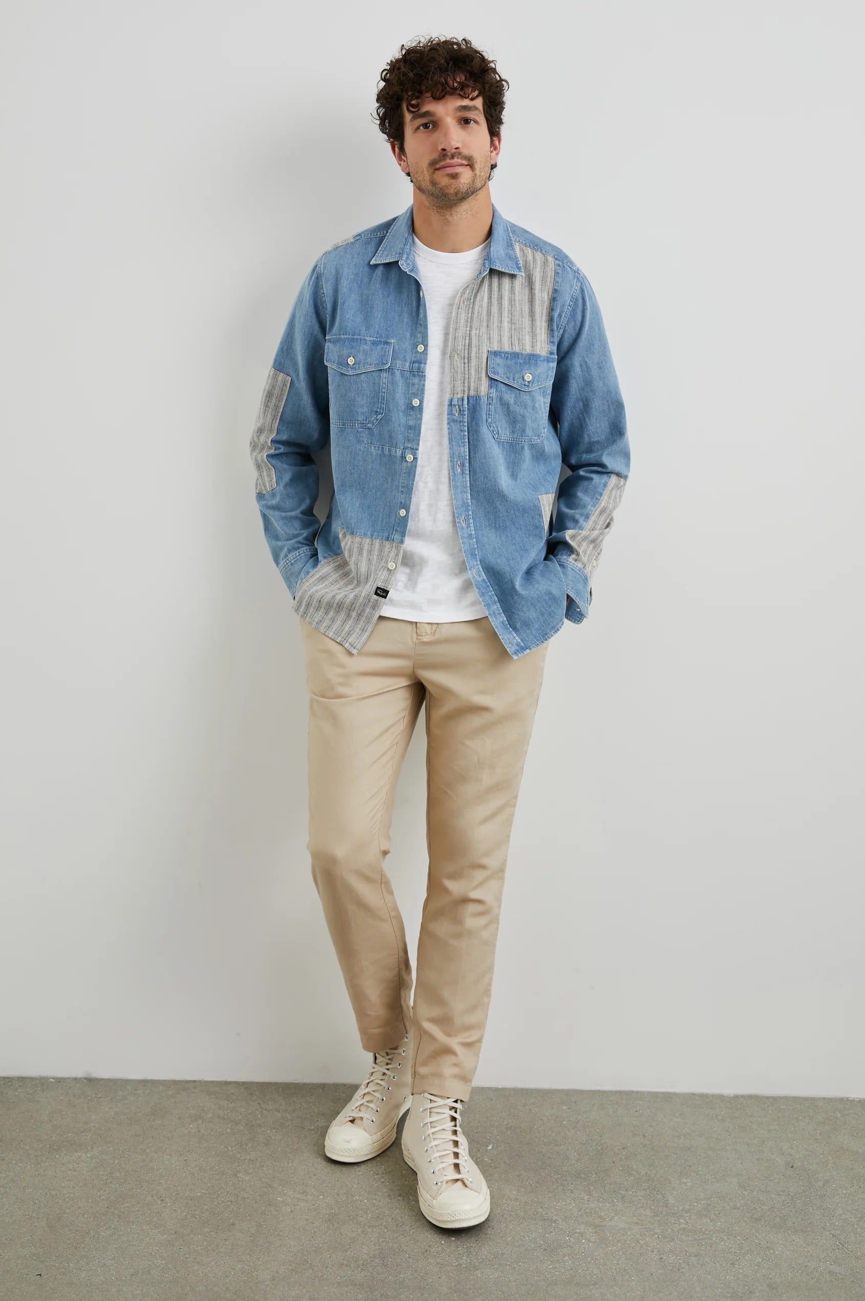 Wholesale,Rails, Rails Indigo Patchwork Larsen Shirt, Blue, Small-42-TagSMedium-44-TagMLarge-46-TagLExtra Large-48-TagXLExtra Extra Large-52-TagXXL