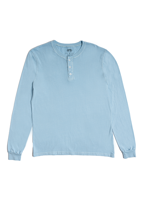 Wholesale,Original Paperbacks, Original Paperbacks Turquoise Long Sleeve Henley, Blue, Large-43-TagL