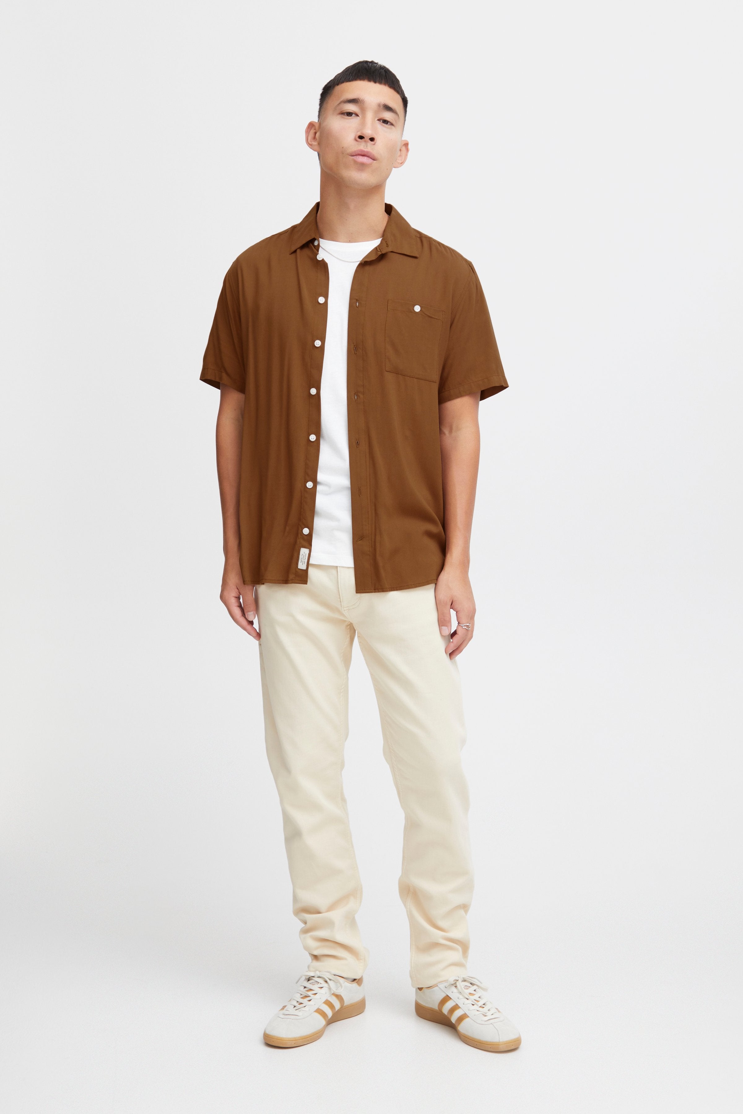 Wholesale,Blend, Blend Toffee Short Sleeve Shirt, Brown, Large-46-TagL